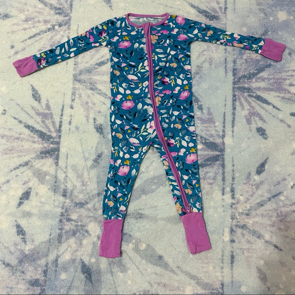 Little Sleepies LS Jade Floral Bamboo Zippy 12-18M